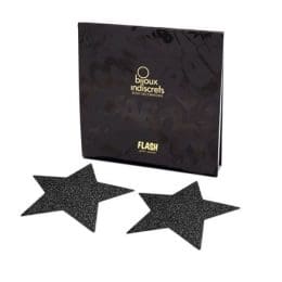 BIJOUX - INDISCRETS FLASH BLACK STAR NIPPLE CAPS 2